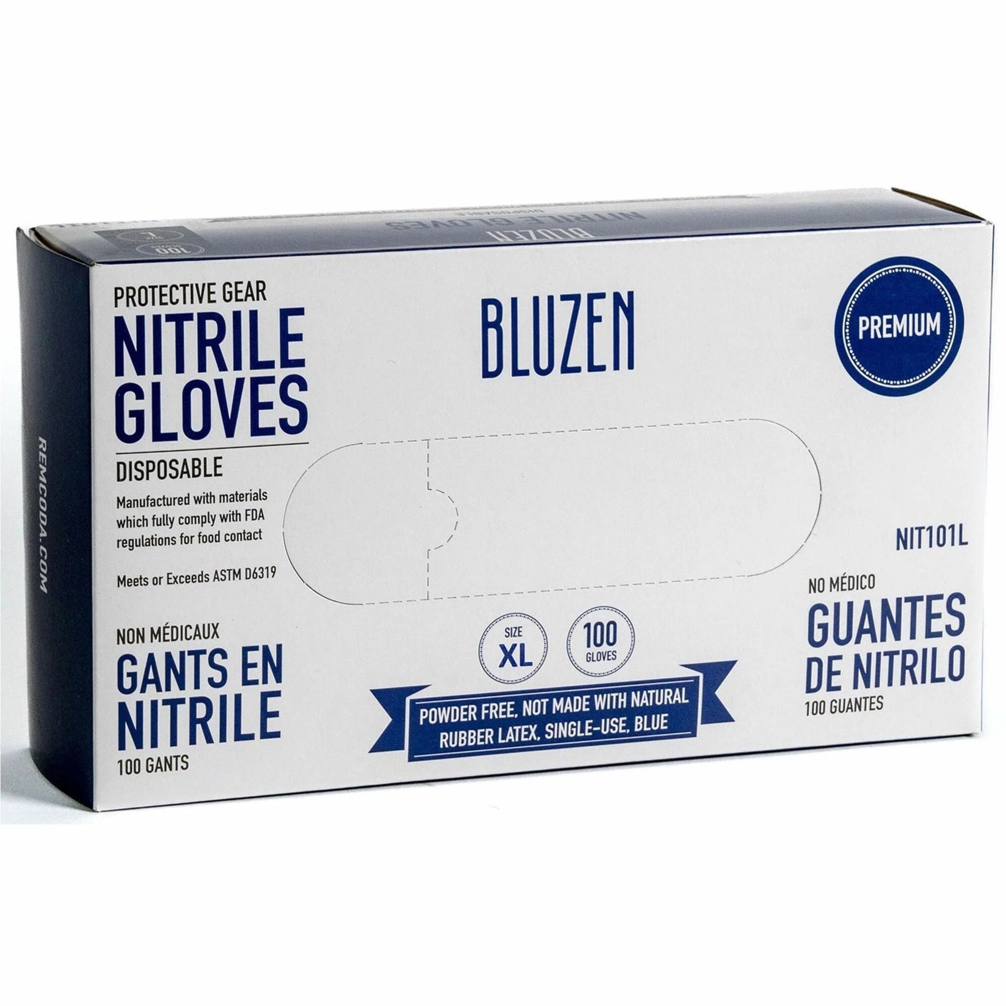 BLUZEN Nitrile Gloves: 3 mil X-Large Blue - Durable & Comfortable - General Purpose Gloves
