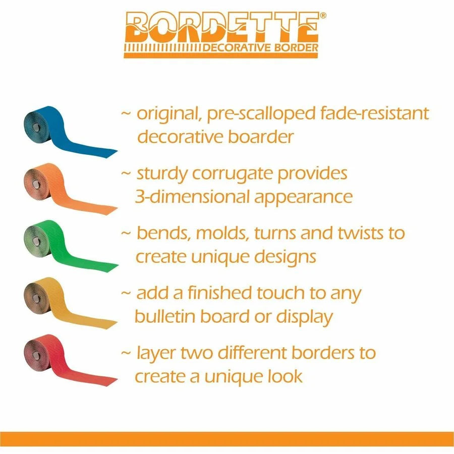 Bordette Decorative Border: Fade-Resistant Lime Roll - Bulletin Board Sets & Trim