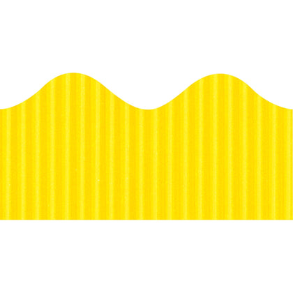 Bordette Decorative Border: Pin-up Scalloped Trim - Canary Paper - 4’’x2.25’’x600’’ - Bulletin Board Sets &