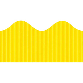 Bordette Decorative Border: Pin-up Scalloped Trim - Canary Paper - 4’’x2.25’’x600’’ - Bulletin Board Sets &