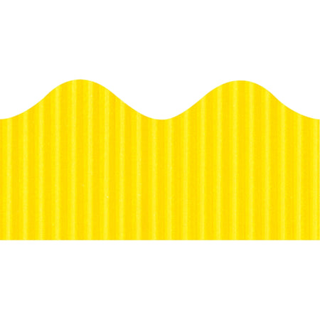 Bordette Decorative Border: Pin-up Scalloped Trim - Canary Paper - 4’’x2.25’’x600’’ - Bulletin Board Sets &