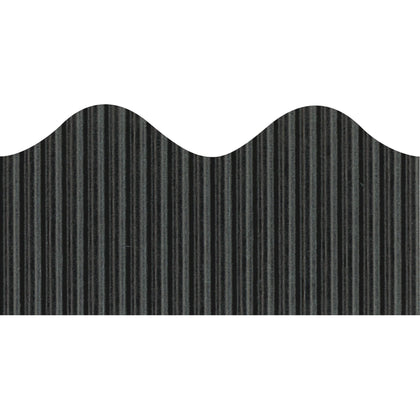 Bordette Decorative Border: Pin-up Scalloped Trim - Fadeless Black Paper - 2.25’’ x 600’’ - Bulletin Board Sets &