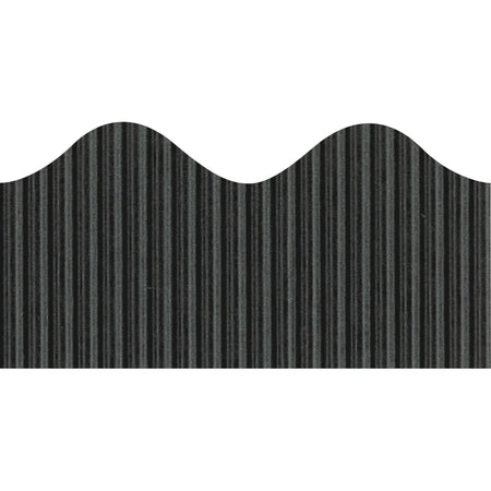 Bordette Decorative Border: Pin-up Scalloped Trim - Fadeless Black Paper - 2.25’’ x 600’’ - Bulletin Board Sets &