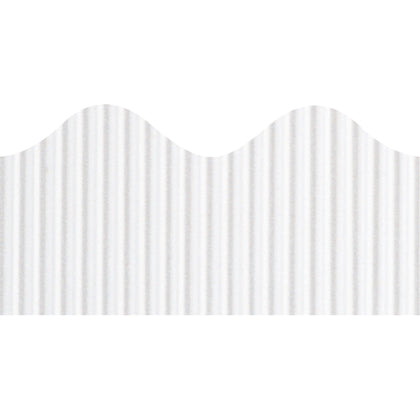 Bordette Decorative Border: Pin-up Scalloped Trim - Fadeless White Paper - 2.25’’ x 600’’ - Bulletin Board Sets &