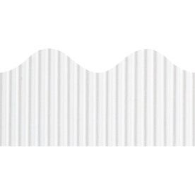 Bordette Decorative Border: Pin-up Scalloped Trim - Fadeless White Paper - 2.25’’ x 600’’ - Bulletin Board Sets &