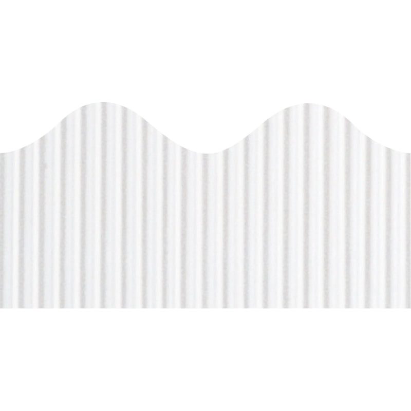 Bordette Decorative Border: Pin-up Scalloped Trim - Fadeless White Paper - 2.25’’ x 600’’ - Bulletin Board Sets &