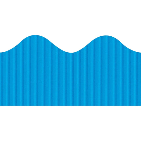 Bordette Decorative Border: Skill Learning Decoration - Brite Blue - 4’’x2.25’’x600’’ - Recyclable Fadeless - Bulletin