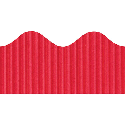 Bordette Flame Pin-Up Border: Dark Red Scalloped Trim - 4’’x2.25’’x600’’ - Bulletin Board Sets &