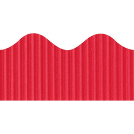 Bordette Flame Pin-Up Border: Dark Red Scalloped Trim - 4’’x2.25’’x600’’ - Bulletin Board Sets &