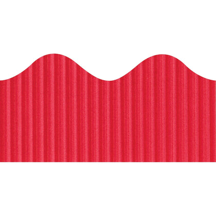 Bordette Flame Pin-Up Border: Dark Red Scalloped Trim - 4’’x2.25’’x600’’ - Bulletin Board Sets &