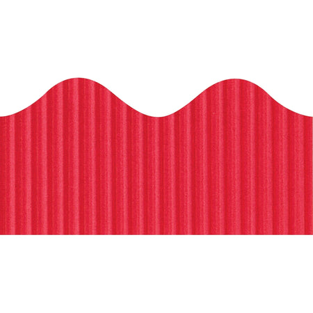 Bordette Flame Pin-Up Border: Dark Red Scalloped Trim - 4’’x2.25’’x600’’ - Bulletin Board Sets &