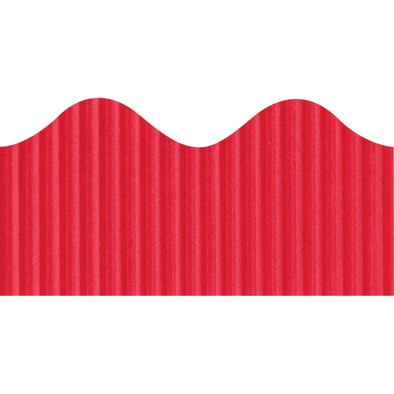 Bordette Flame Pin-Up Border: Dark Red Scalloped Trim - 4’’x2.25’’x600’’ - Bulletin Board Sets &