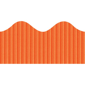 Bordette Pin-Up Border: Orange Scalloped Trim - 4’’x2.25’’x600’’ - Fadeless Paper - Bulletin Board Sets &