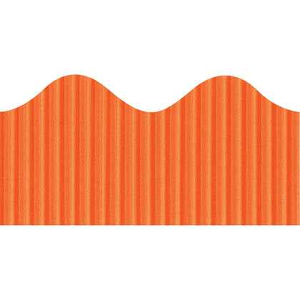 Bordette Pin-Up Border: Orange Scalloped Trim - 4’’x2.25’’x600’’ - Fadeless Paper - Bulletin Board Sets &