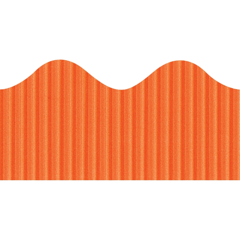 Bordette Pin-Up Border: Orange Scalloped Trim - 4’’x2.25’’x600’’ - Fadeless Paper - Bulletin Board Sets &