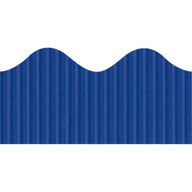 Bordette Royal Blue Decorative Border Roll - Scalloped Trim - 4’’x2.25’’x600’’ - Bulletin Board Sets &
