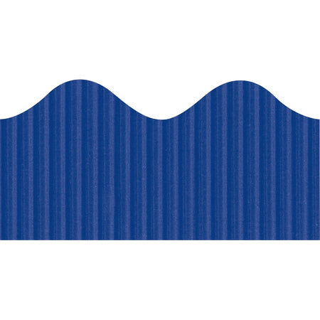 Bordette Royal Blue Decorative Border Roll - Scalloped Trim - 4’’x2.25’’x600’’ - Bulletin Board Sets &