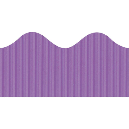 Bordette Violet Paper Border Roll - Scalloped Trim Shape Fadeless - 4’’x2.25’’x600’’ - Bulletin Board Sets &
