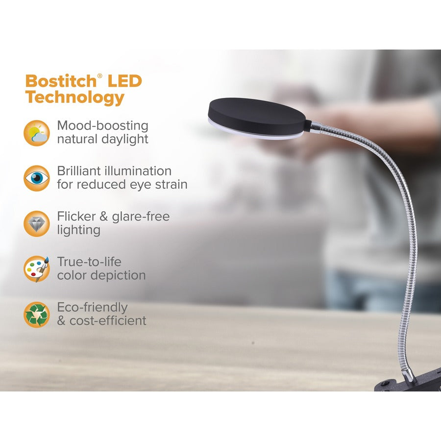 Bostitch Adjustable Clamp Desk Lamp, Black - Alternate-Image4