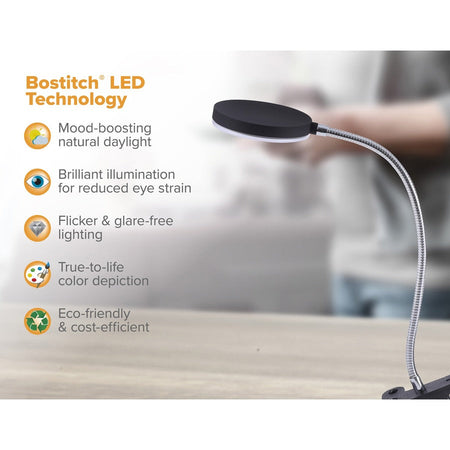Bostitch Adjustable Clamp Desk Lamp, Black - Alternate-Image4