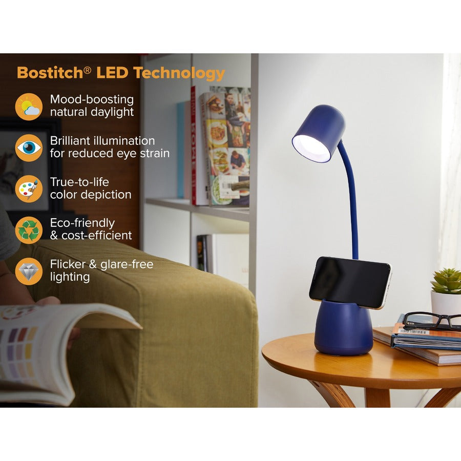 Bostitch Desk Lamp with Storage Cup, Navy - Alternate-Image4