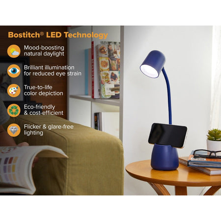 Bostitch Desk Lamp with Storage Cup, Navy - Alternate-Image4