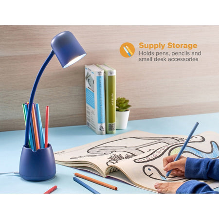 Bostitch Desk Lamp with Storage Cup, Navy - Alternate-Image2