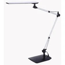 Bostitch Dual Swing Arm Desk Lamp Black - 5.30 W LED Bulb - Color Temperature Setting Dimmable Rotating Base