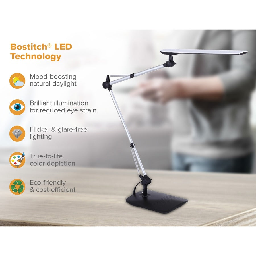 Bostitch Dual Swing Arm Desk Lamp, Black - Alternate-Image3