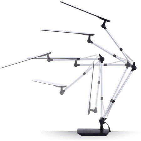 Bostitch Dual Swing Arm Desk Lamp, Black - Left