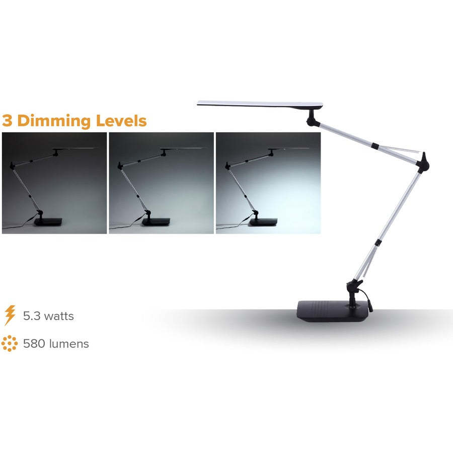Bostitch Dual Swing Arm Desk Lamp, Black - Alternate-Image1