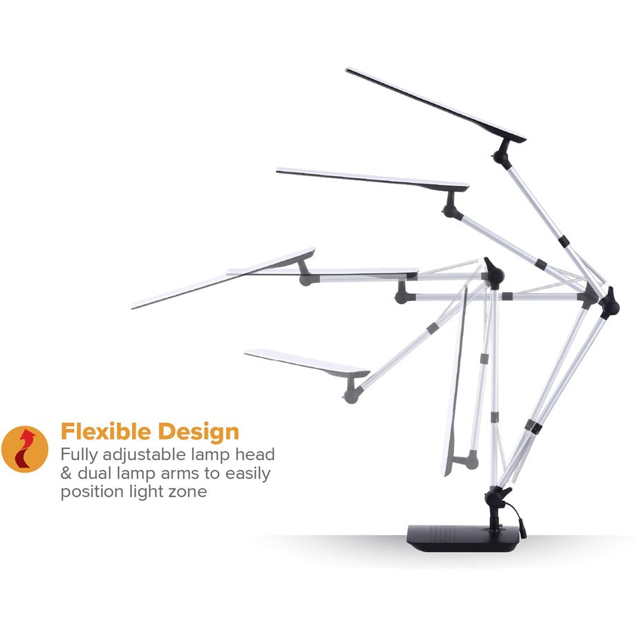 Bostitch Dual Swing Arm Desk Lamp, Black - Alternate-Image2