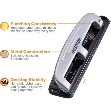 Bostitch EZ Squeeze™ 12 Three-Hole Punch - Right