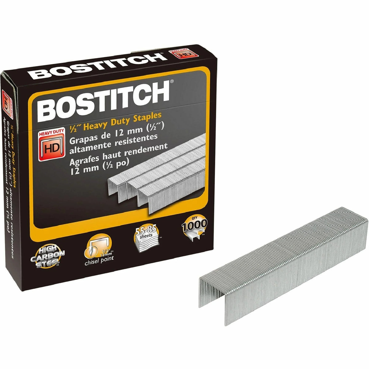 Bostitch Heavy Duty Chisel Point Staples - 1/2’’ Leg - 85 Sheet Capacity - & Staple Removers