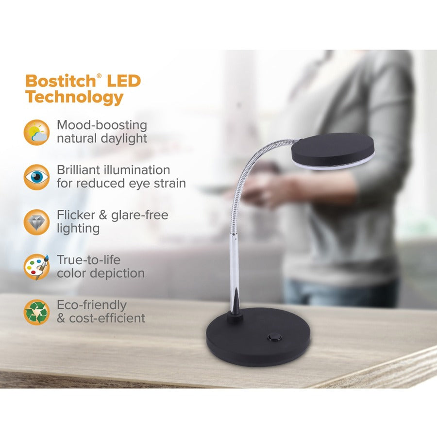 Bostitch Metal Gooseneck Desk Lamp, Black - Alternate-Image3
