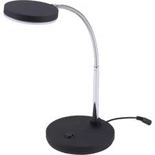 Bostitch Metal Gooseneck Desk Lamp Black - LED Bulb - Polished - Flicker-free Glare-free Light Adjustable Head Flexible