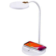 Bostitch Qi Wireless Charging LED Desk Lamp White - Bulb - Adjustable Brightness Touch Sensitive Control Panel Dimmable