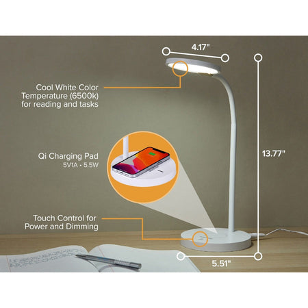 Bostitch Qi Wireless Charging LED Desk Lamp White - Alternate-Image3