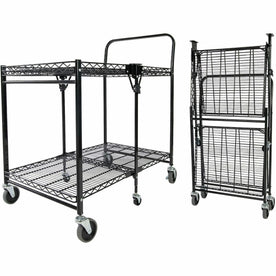 Bostitch Stowaway Folding Utility Cart: 2-Shelf 500 lb Load Steel Frame - Carts