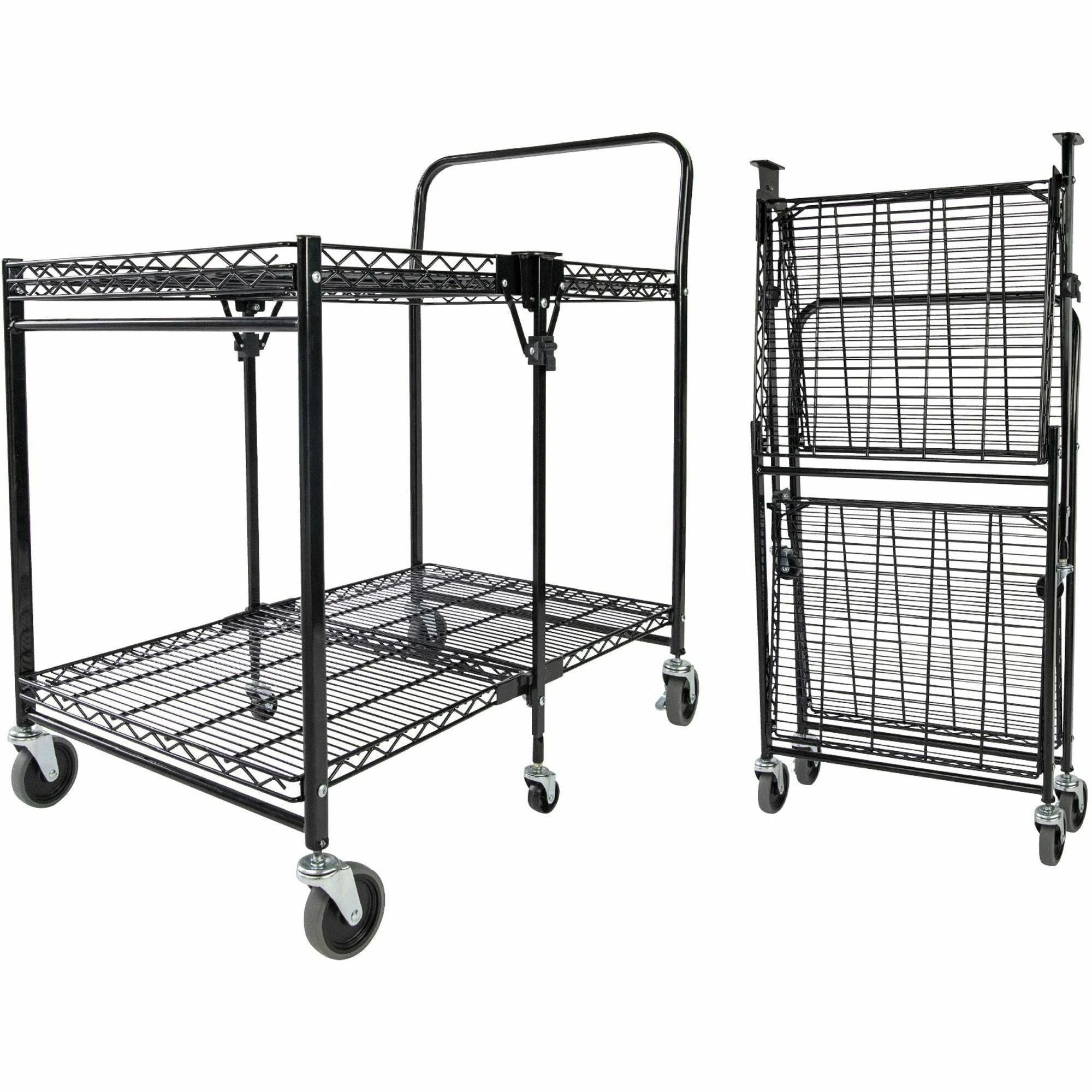 Bostitch Stowaway Folding Utility Cart: 2-Shelf 500 lb Load Steel Frame - Carts