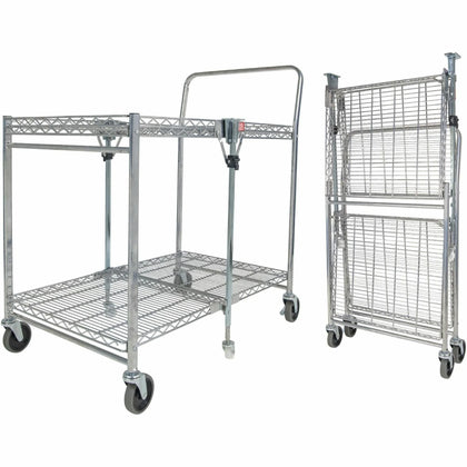 Bostitch Stowaway Utility Cart: 2-Shelf 250 lb Capacity 4 Casters - Carts