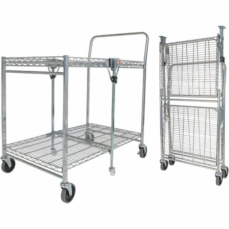 Bostitch Stowaway Utility Cart: 2-Shelf 250 lb Capacity 4 Casters - Carts