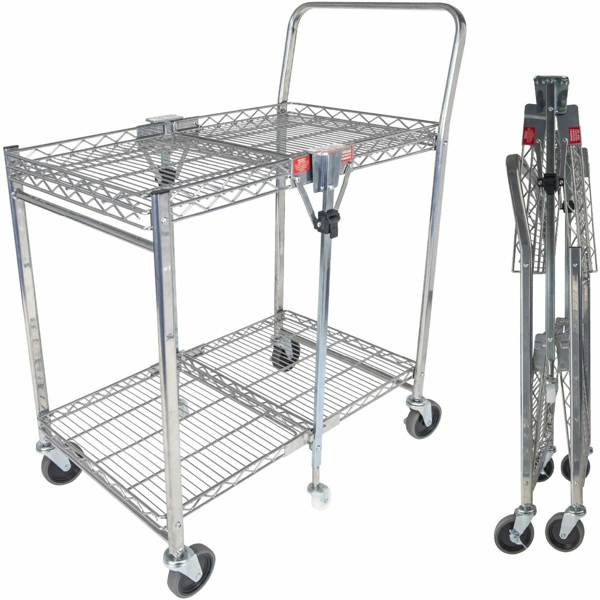 Bostitch Stowaway Utility Cart: 2-Shelf 400 lb Load 6 Casters - Carts