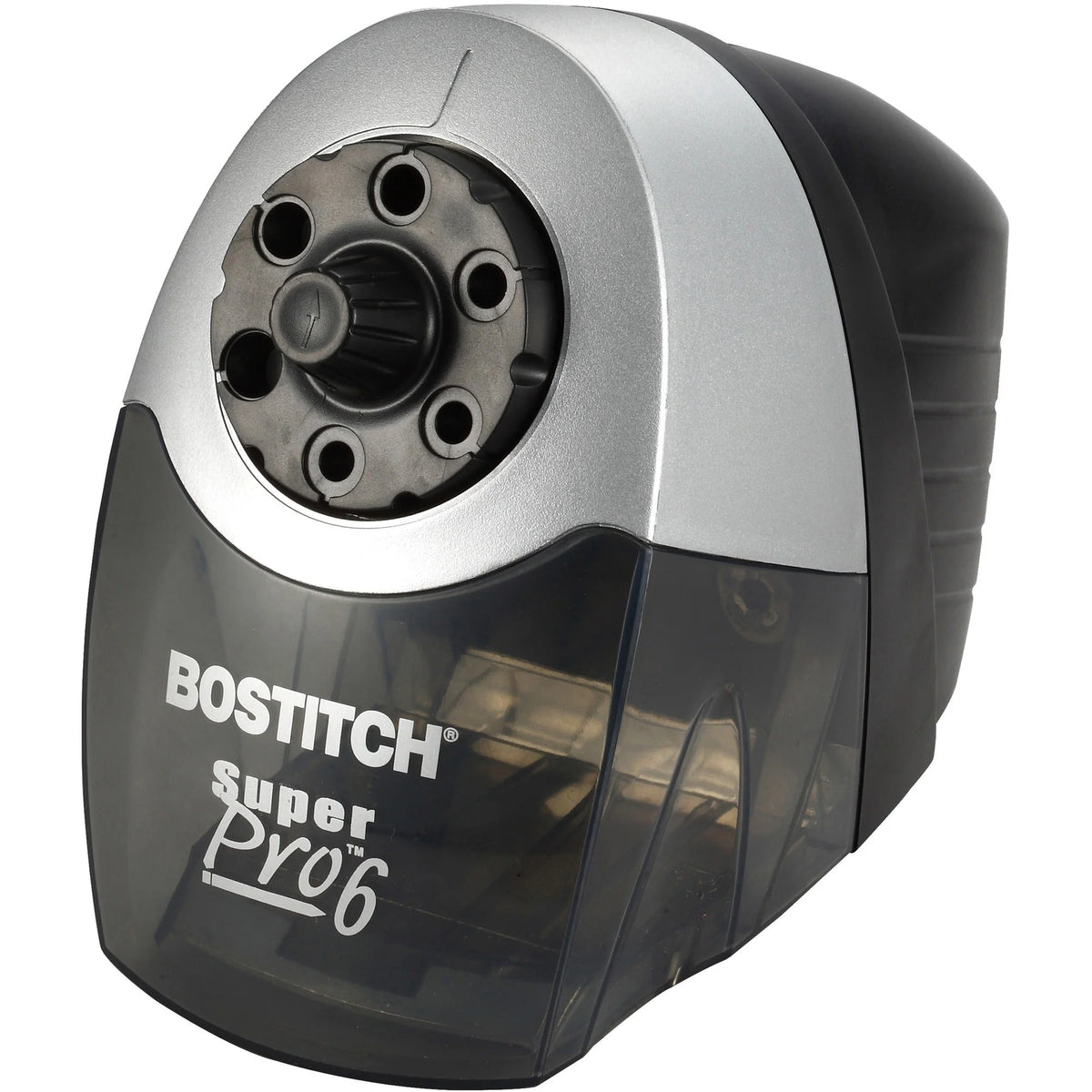 Bostitch Super Pro Commercial Pencil Sharpener - Desktop 6-Hole - Gray/Black - Sharpeners