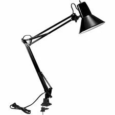 Bostitch Swing Arm Desk Lamp with Clamp Black - 9 W LED Bulb - Swivel Flicker-free Glare-free Light Durable