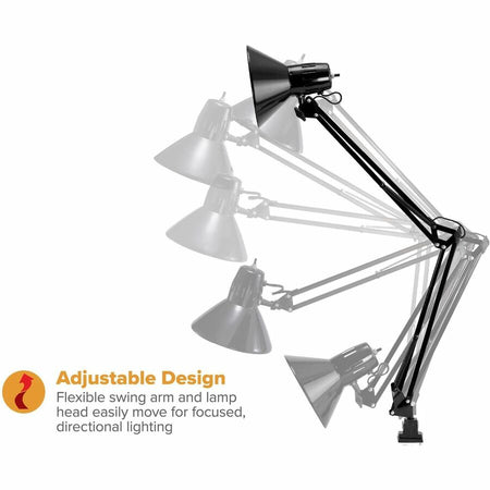 Bostitch Swing Arm Desk Lamp with Clamp, Black - Alternate-Image5