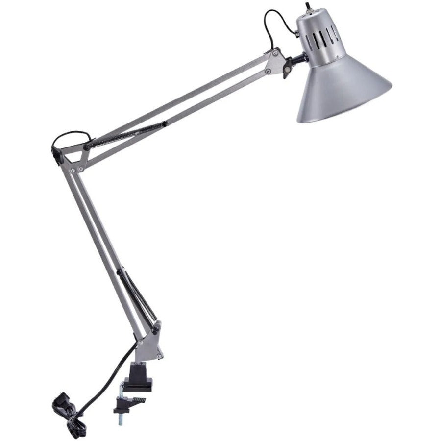 Bostitch Swing Arm Desk Lamp with Clamp, Silver - Right