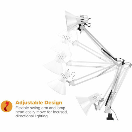 Bostitch Swing Arm Desk Lamp with Clamp, White - Alternate-Image5
