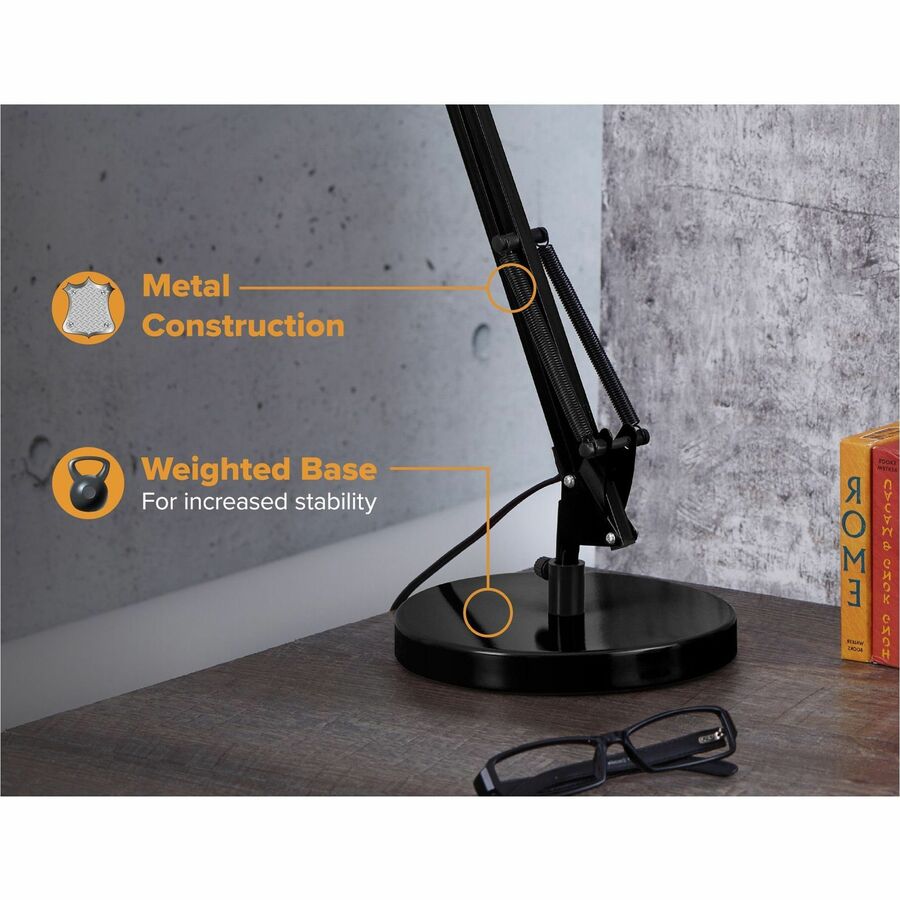 Bostitch Swing Arm Desk Lamp with Weighted Base, Black - Alternate-Image4