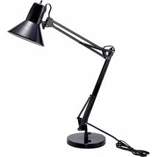 Bostitch Swing Arm Desk Lamp with Weighted Base Black - LED Bulb - Swivel Glare-free Light Flicker-free Durable